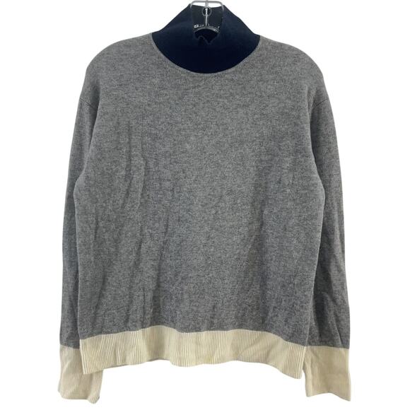 Rag & Bone Womens XS Wool Cashmere Mock Neck Pullover Sweater Gray/Navy Preowned - Picture 1 of 6